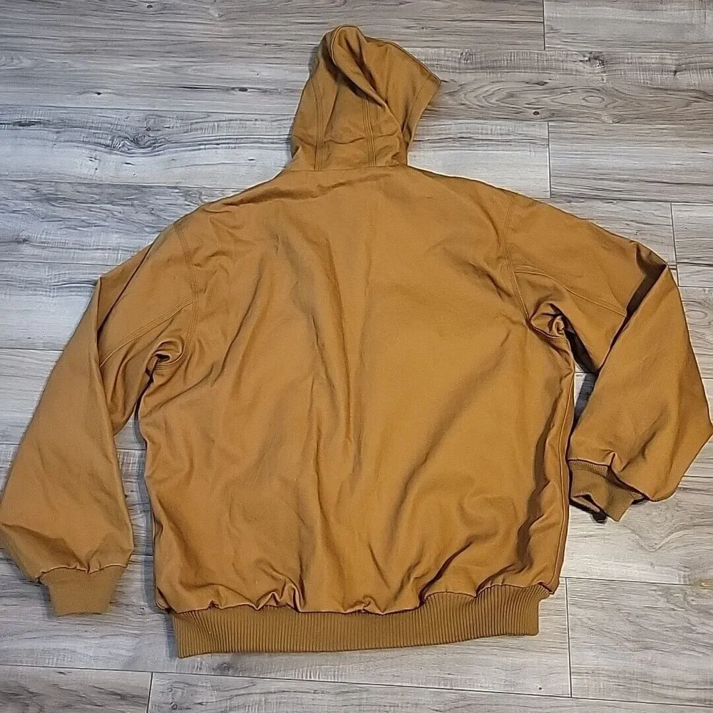 Craftsman Duck‎ Hunt Coat Jacket Mens XL Brown Canvas Insulated Lined Hoodie